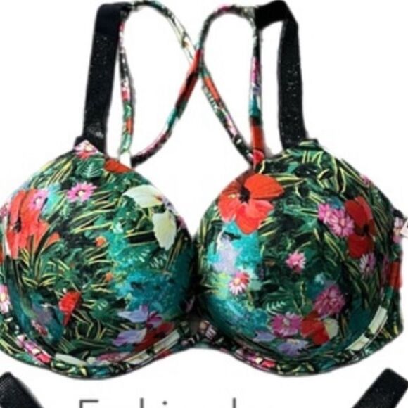 Victorias Secret Swim Bombshell Shine Strap Add-2-Cups Push Up Bikini Top 38DD - Picture 6 of 8